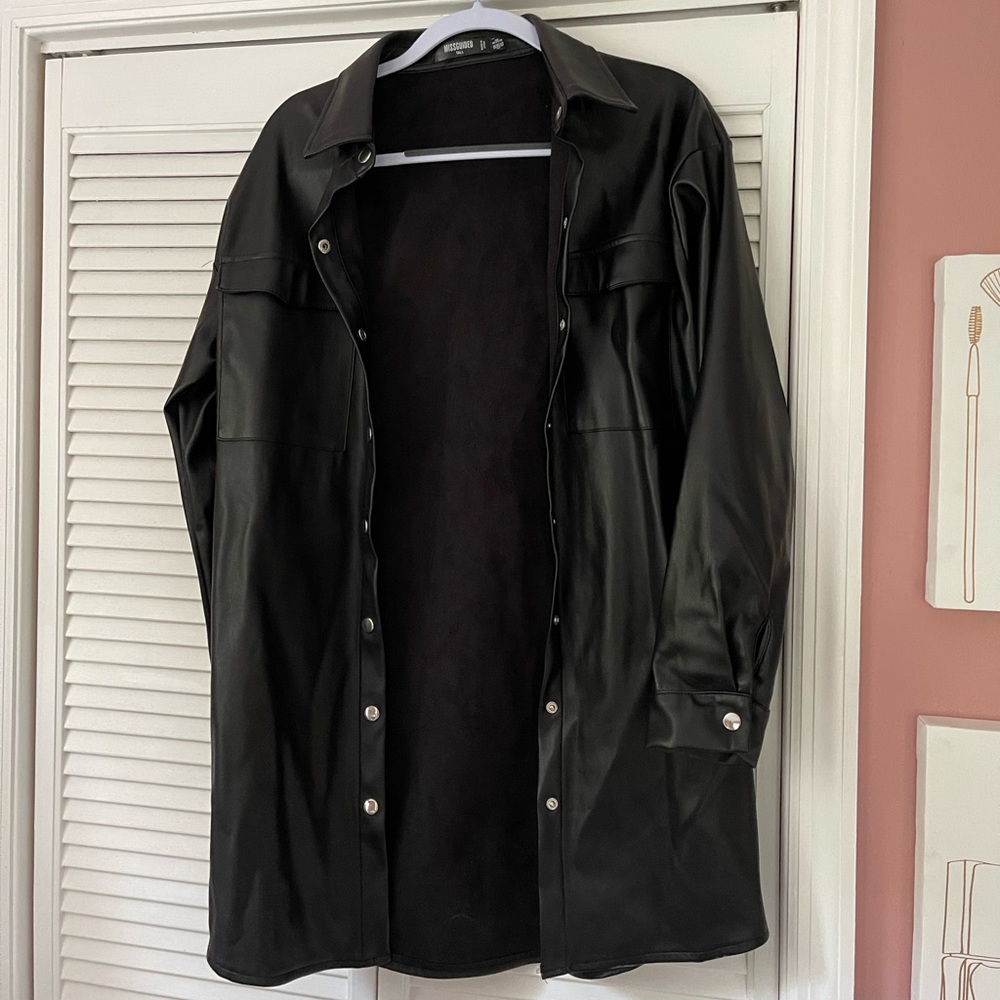 COPY - Missguided Faux Leather Shacket